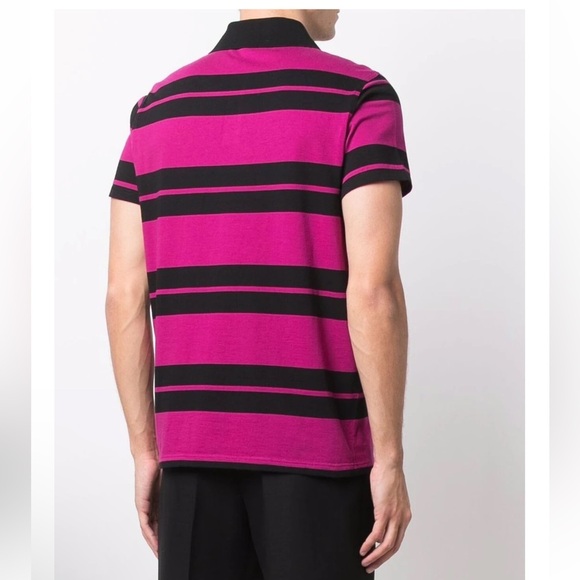 Yves Saint Laurent Striped Pique Polo Shirt - Picture 3 of 6